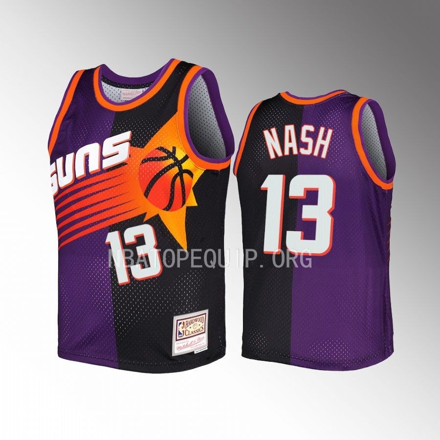 Youth Steve Nash Phoenix Suns Purple Black Split Edition Jersey Hardwood Classics