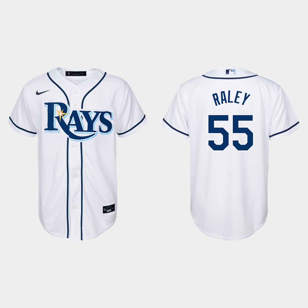Youth Tampa Bay Rays Luke Raley White Home Jersey