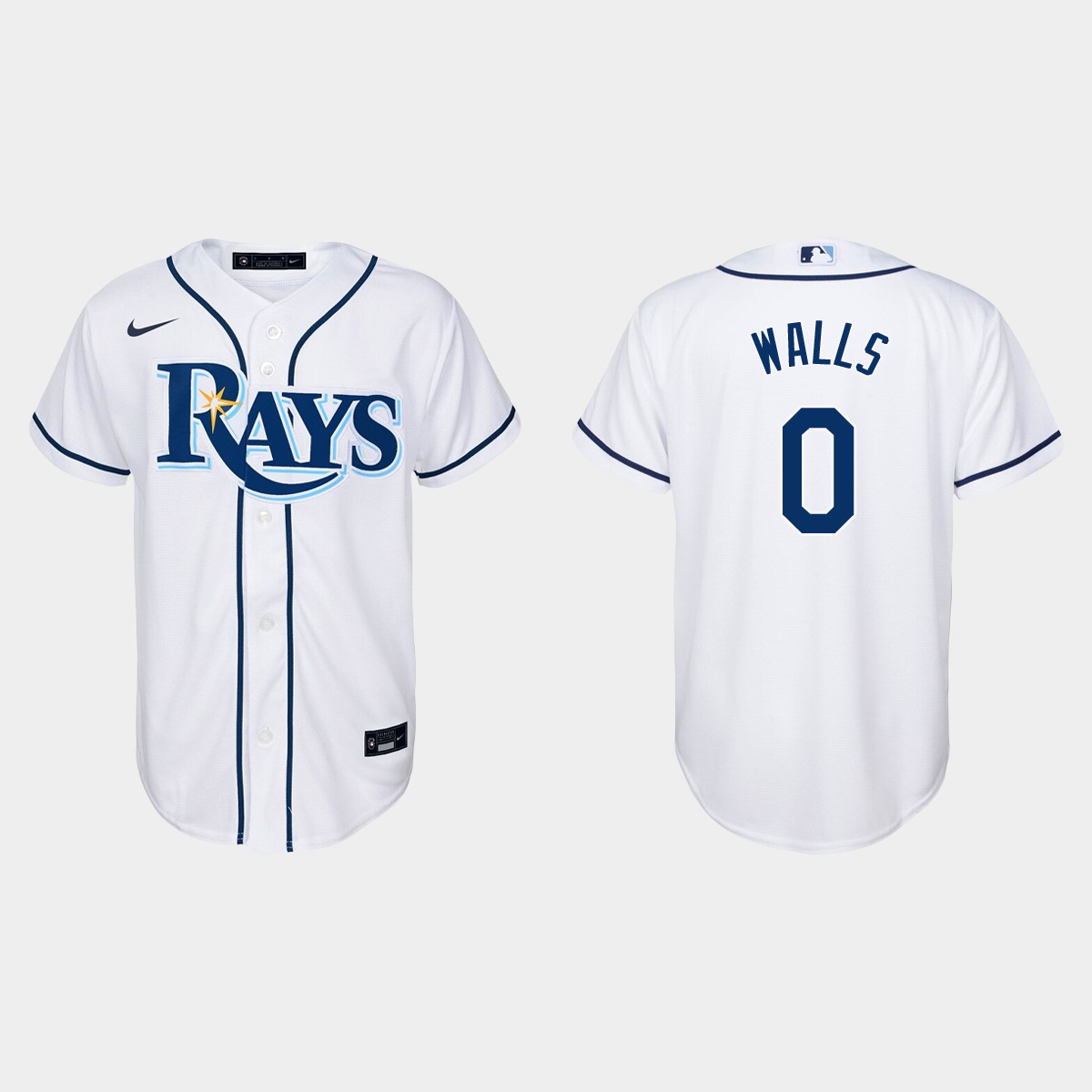 Youth Tampa Bay Rays Taylor Walls White Home Jersey