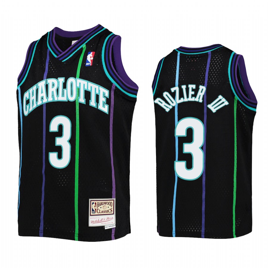 Youth Terry Rozier III Charlotte Hornets Black Reload Jersey Throwback