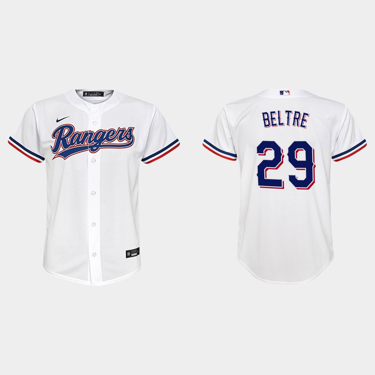Youth Texas Rangers #29 Adrian Beltre White Home Jersey