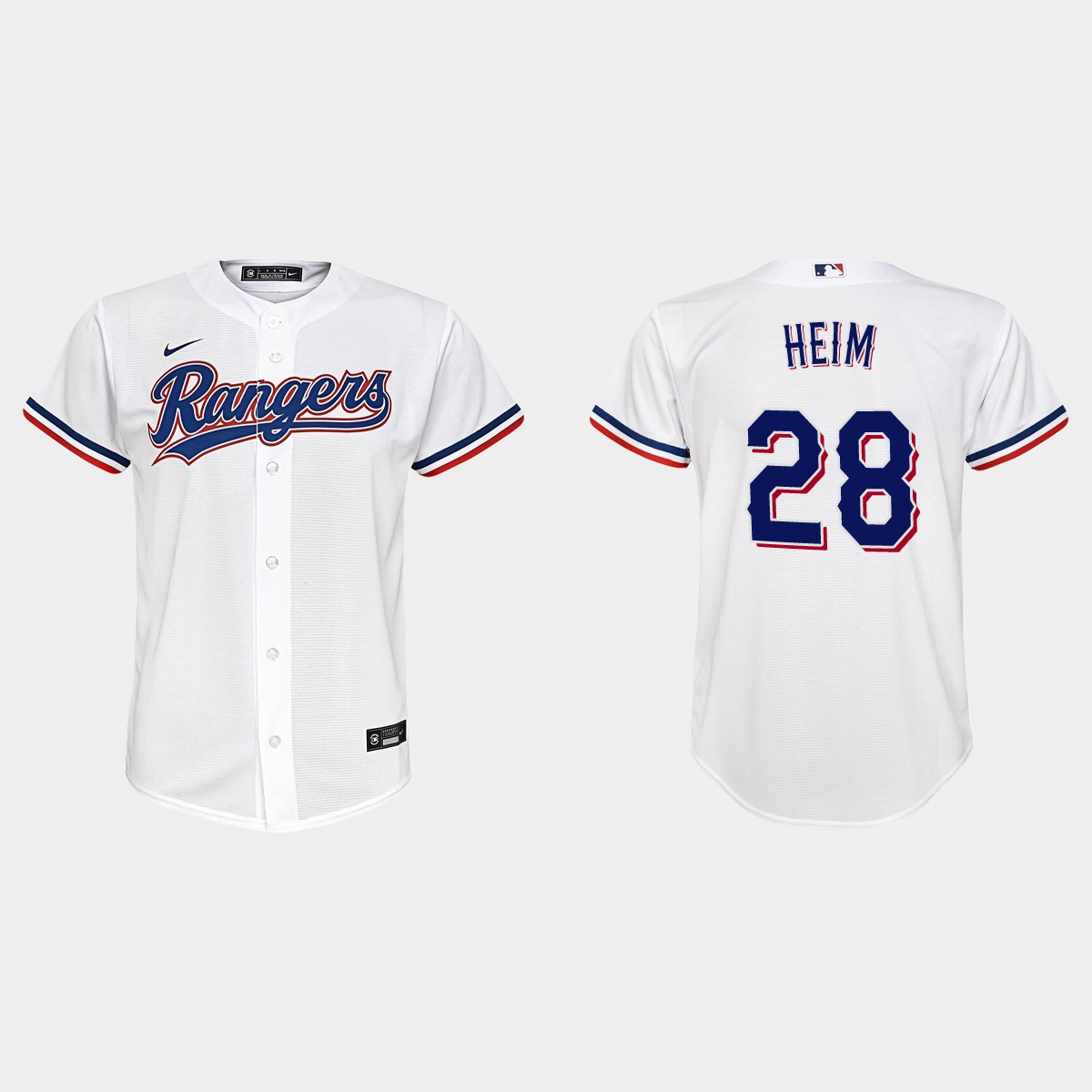 Youth Texas Rangers Jonah Heim White Home Jersey