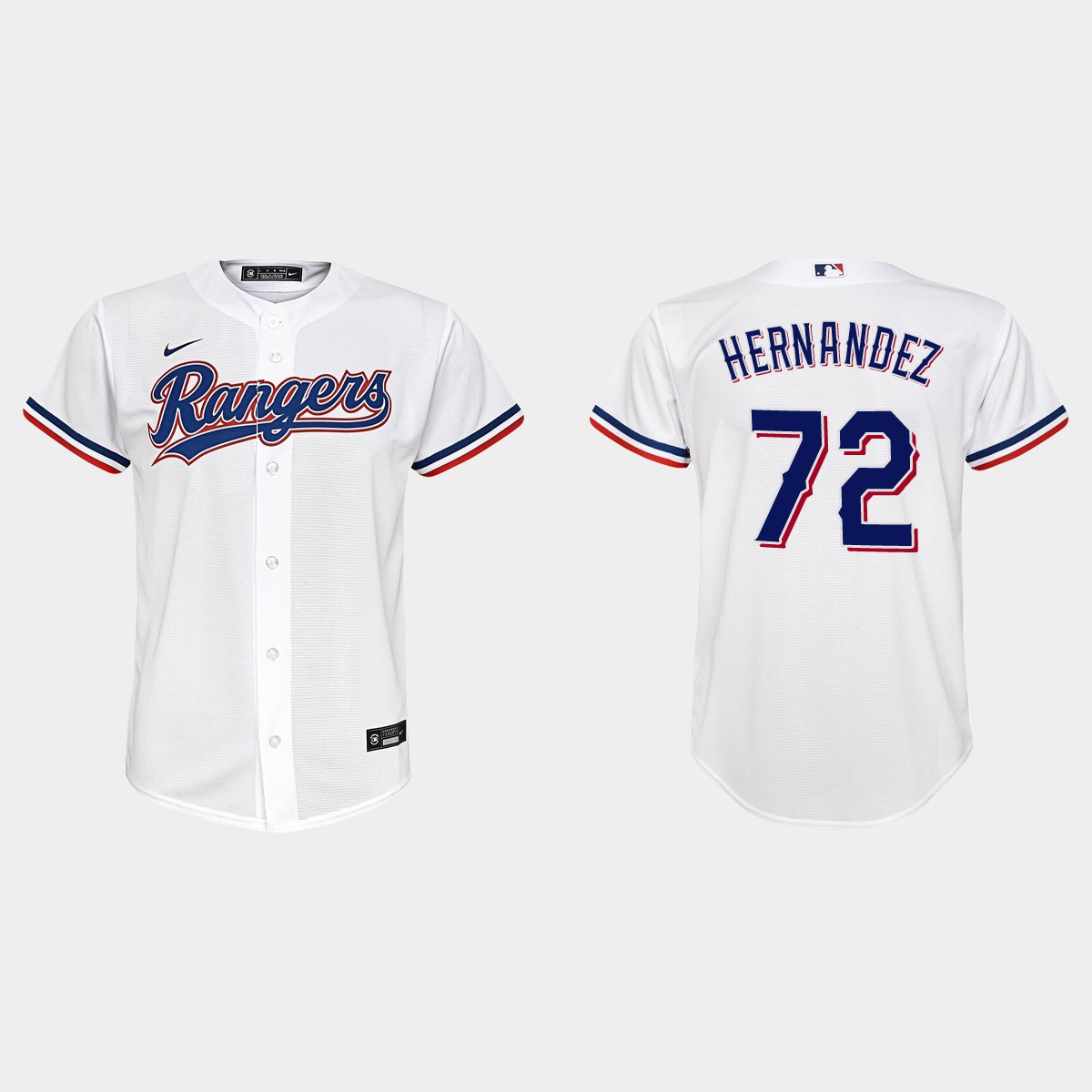 Youth Texas Rangers Jonathan Hernandez White Home Jersey