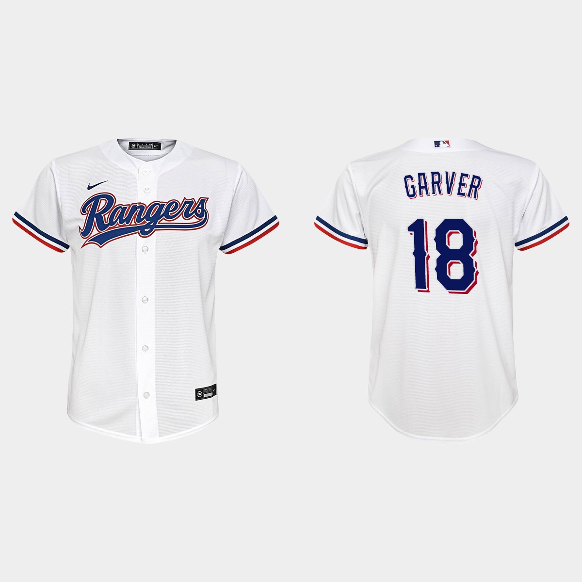 Youth Texas Rangers Mitch Garver White Home Jersey