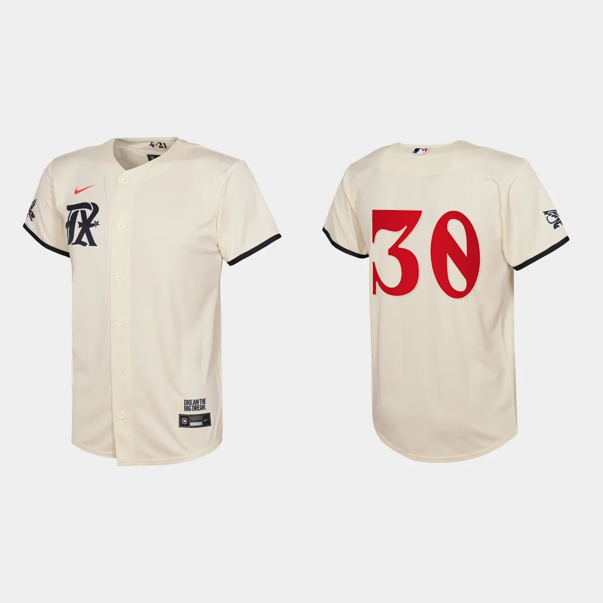 Youth Texas Rangers Nathaniel Lowe Cream 2023 City Connect Jersey