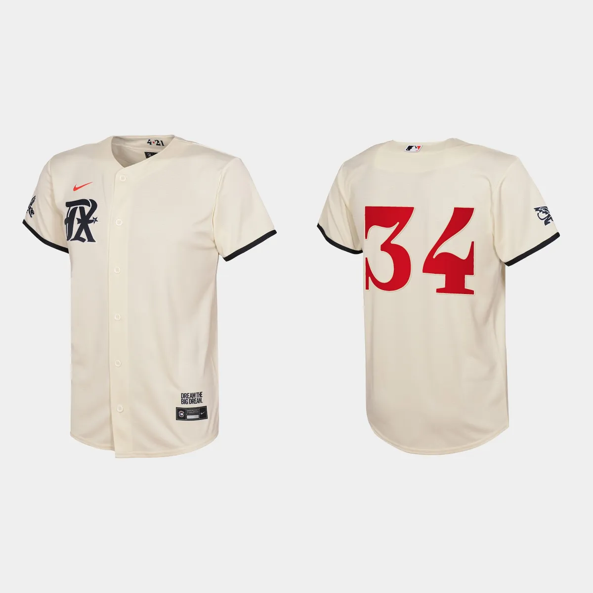 Youth Texas Rangers Nolan Ryan Cream 2023 City Connect Jersey