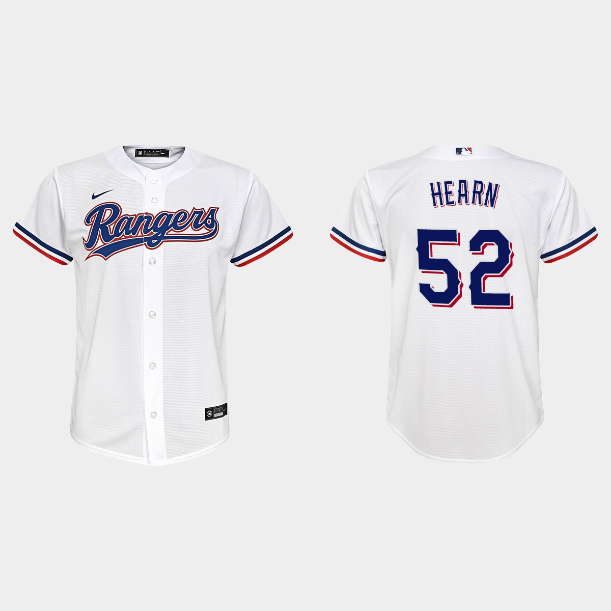 Youth Texas Rangers Taylor Hearn White Home Jersey