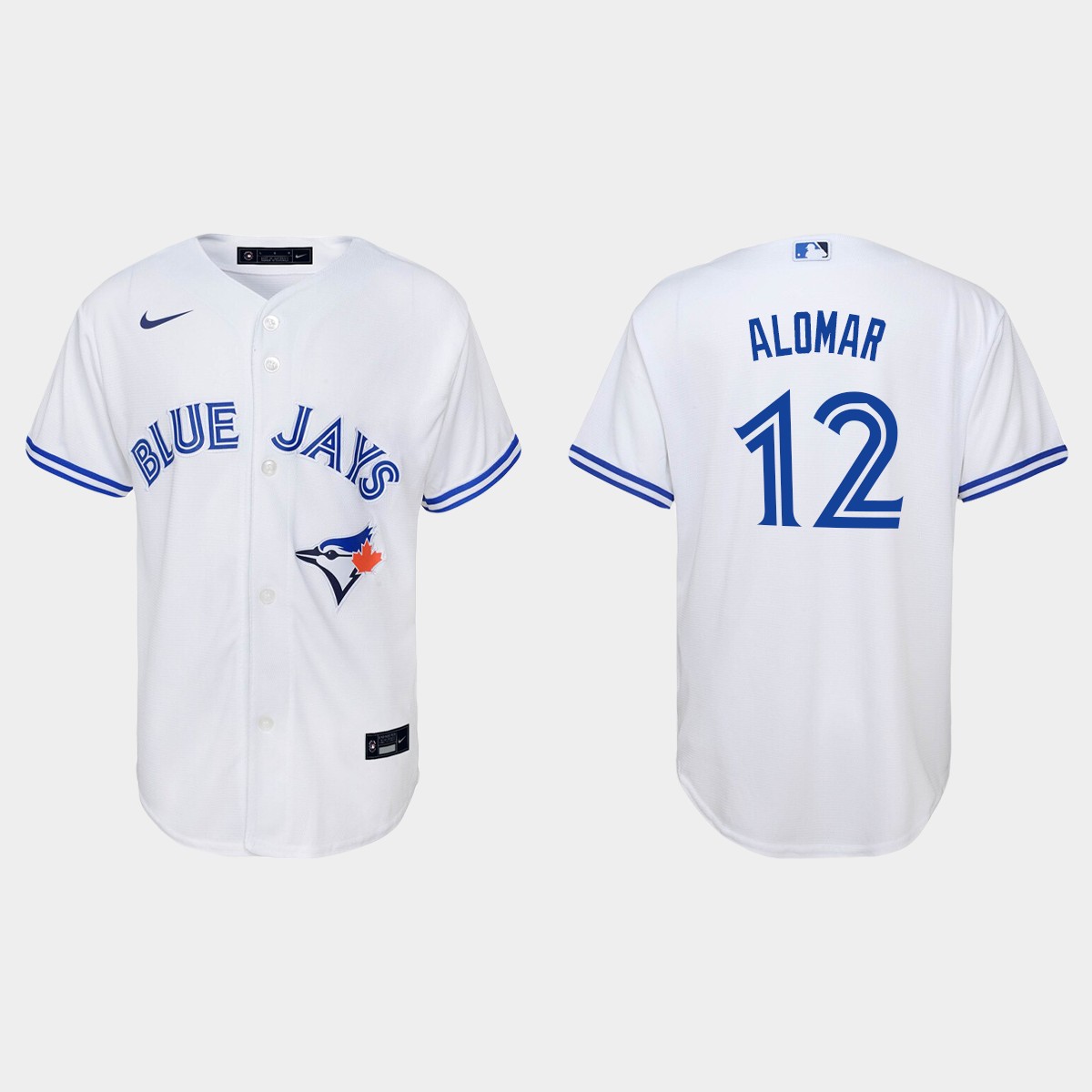 Youth Toronto Blue Jays #12 Roberto Alomar White Home Jersey
