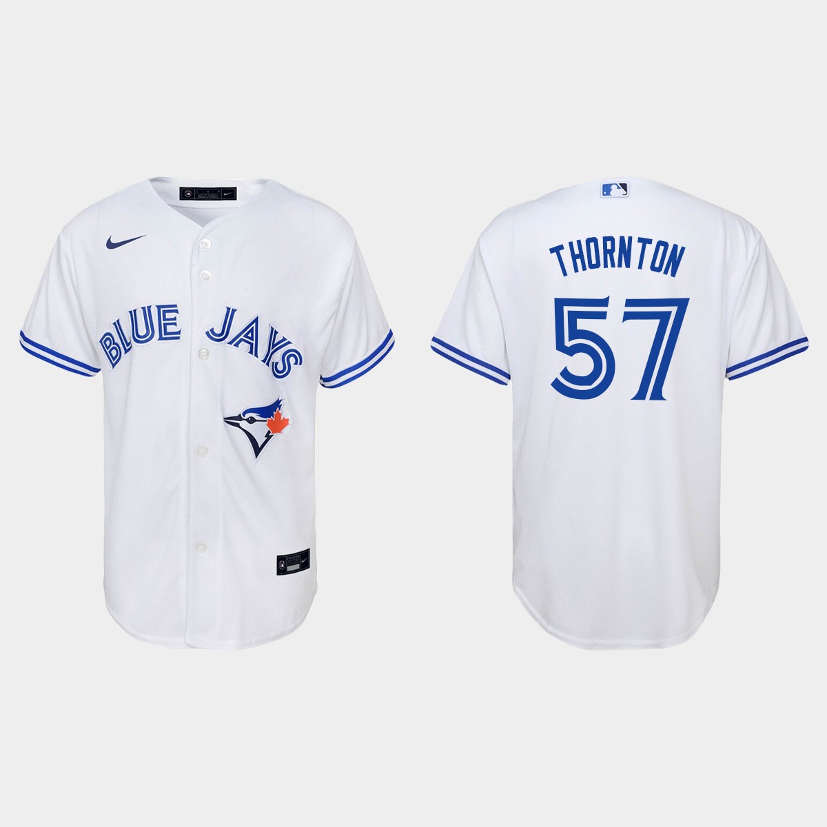 Youth Toronto Blue Jays #57 Trent Thornton White Home Jersey