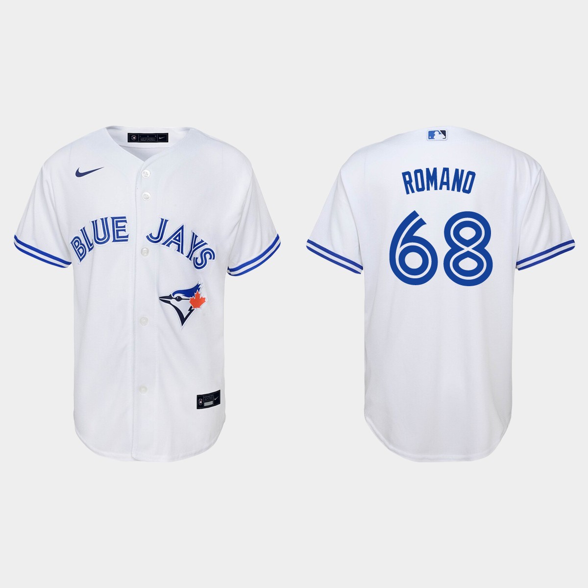 Youth Toronto Blue Jays #68 Jordan Romano White Home Jersey
