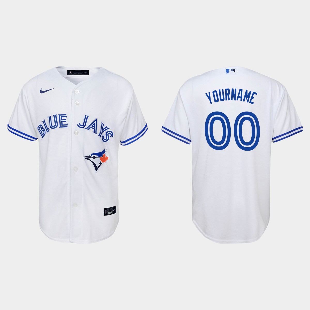 Youth Toronto Blue Jays Custom White Home Jersey