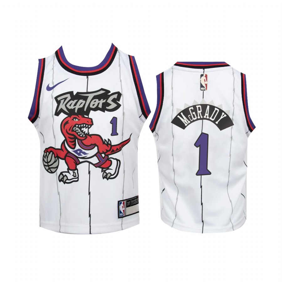 Youth Tracy McGrady Toronto Raptors Kids White Hardwood Classics Jersey