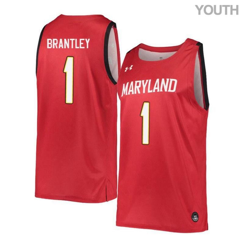 Youth Under Armour 1 Jaylen Brantley Red Retro Maryland Terrapins Basketball Stitched Jersey