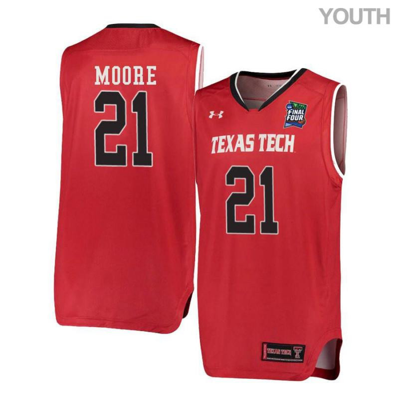 Youth Under Armour 21 Khavon Moore Red Texas Tech Red Raiders Basketball Stitched Jersey