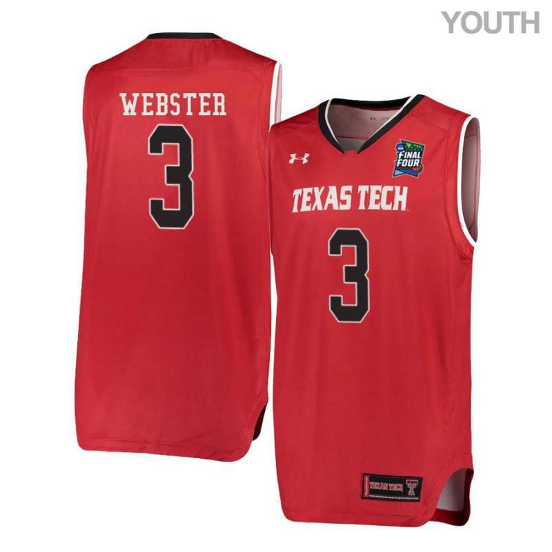 Youth Under Armour 3 Josh Webster Red Texas Tech Red Raiders Basketball Stitched Jersey