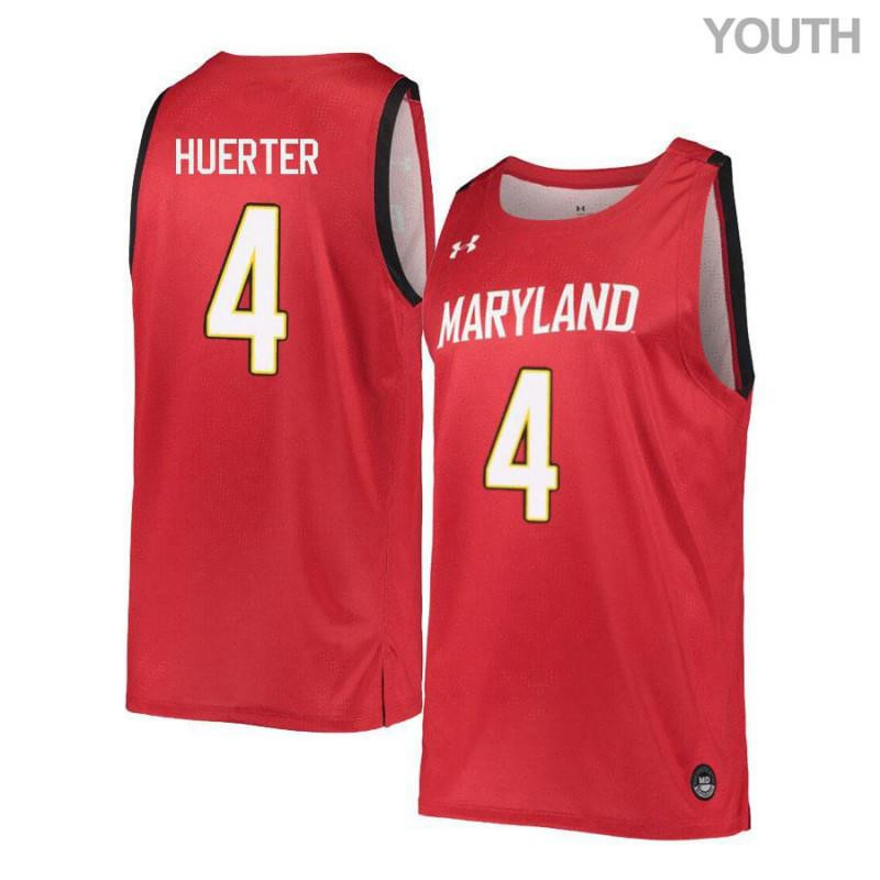 Youth Under Armour 4 Kevin Huerter Red Retro Maryland Terrapins Basketball Stitched Jersey