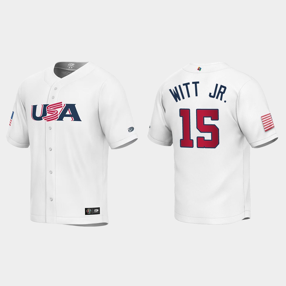 Youth USA Bobby Witt Jr. White 2023 World Classic Jersey