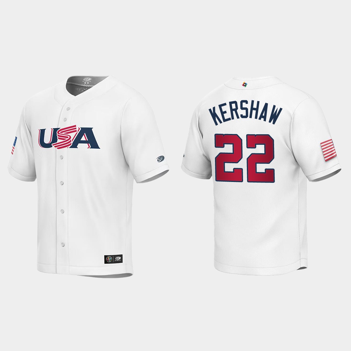 Youth USA Clayton Kershaw White 2023 World Classic Jersey
