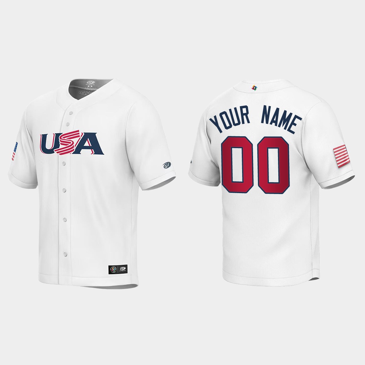 Youth USA Custom White 2023 World Classic Jersey