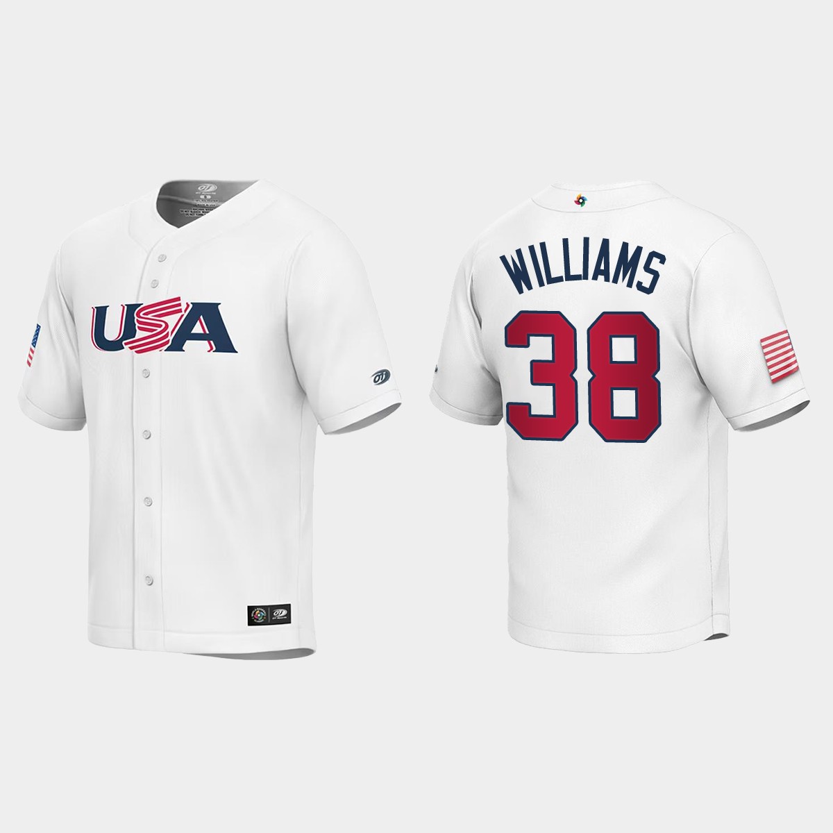 Youth USA Devin Williams White 2023 World Classic Jersey
