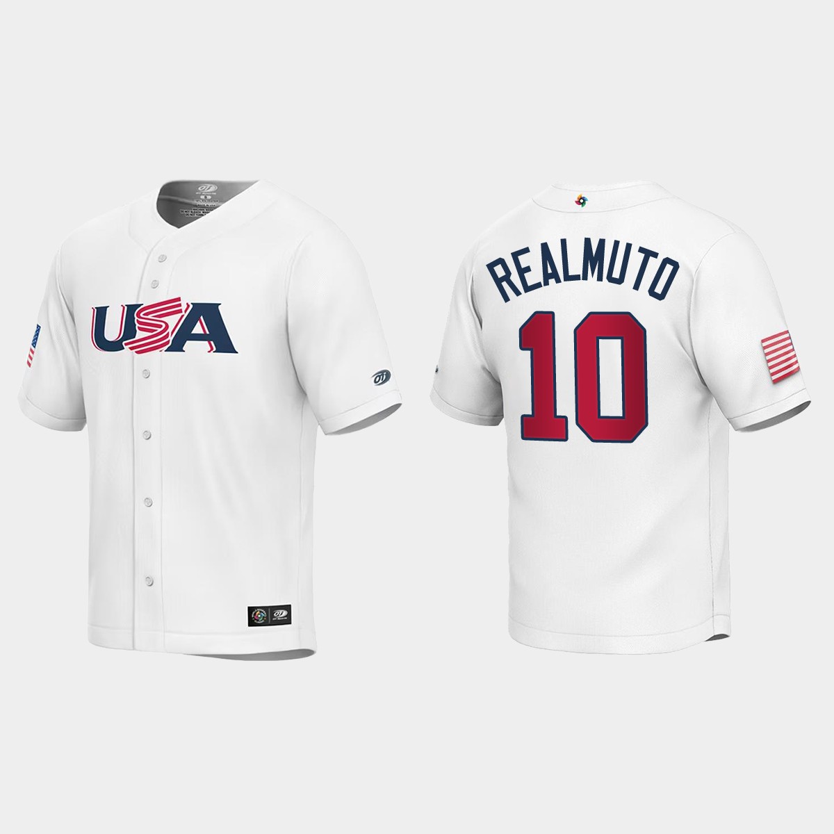 Youth USA J.T. Realmuto White 2023 World Classic Jersey