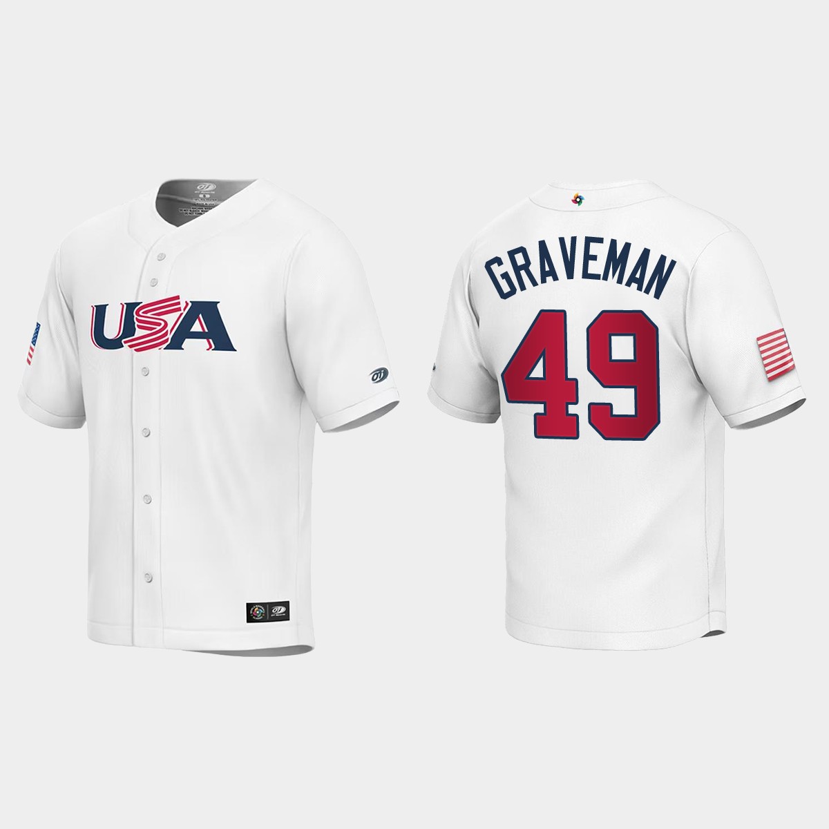 Youth USA Kendall Graveman White 2023 World Classic Jersey