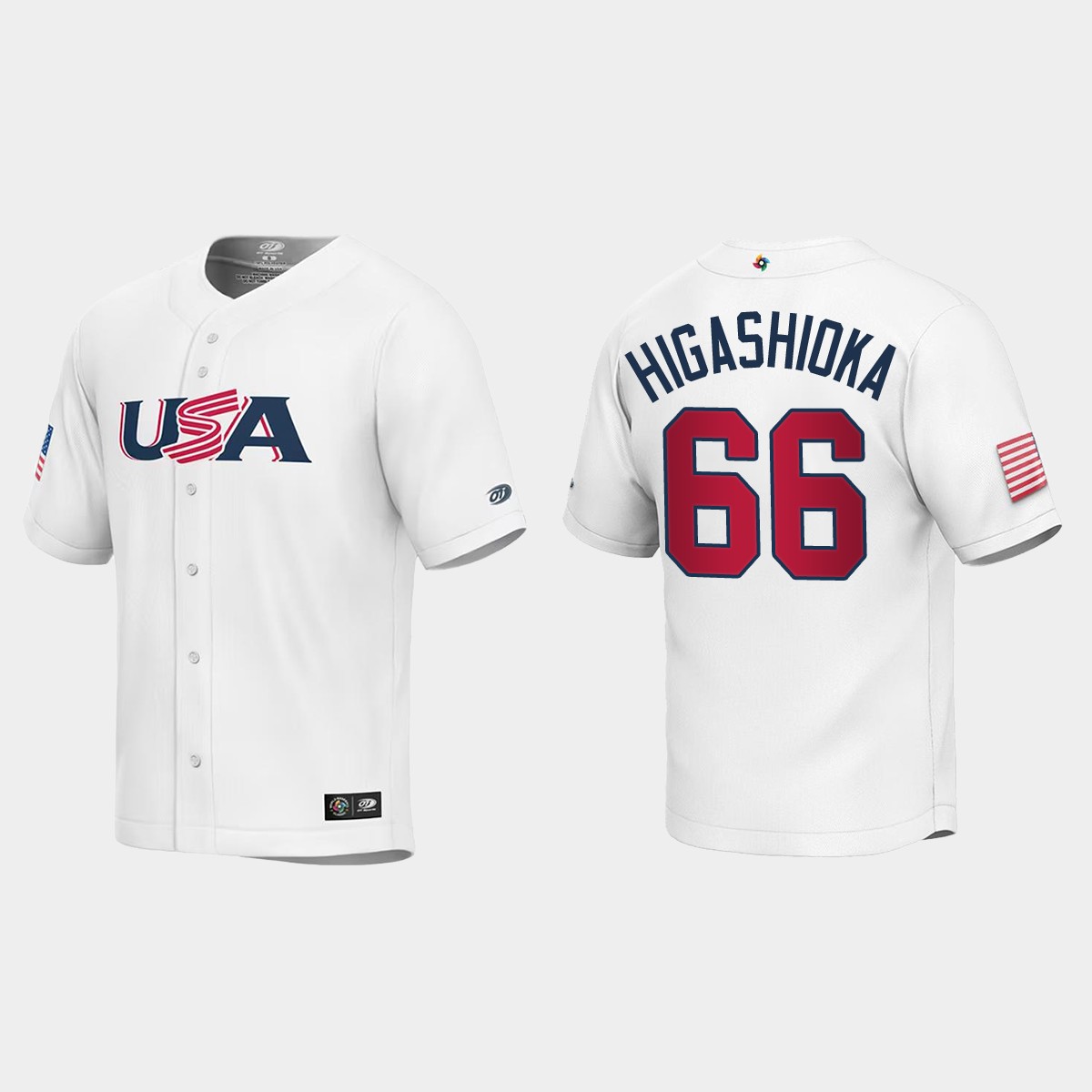 Youth USA Kyle Higashioka White 2023 World Classic Jersey