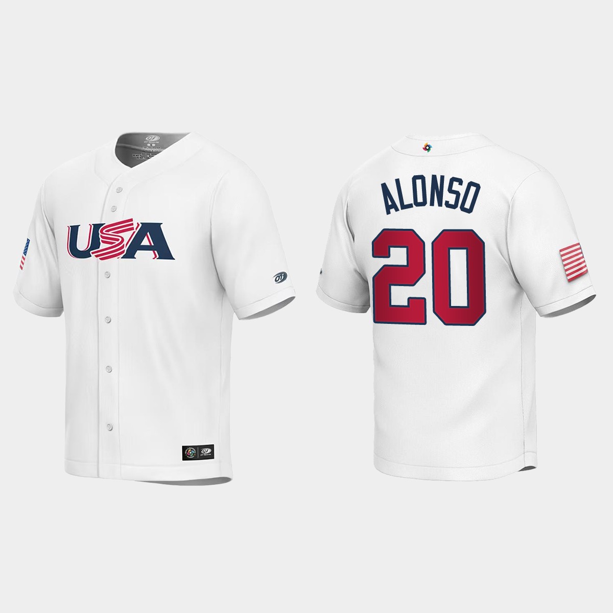 Youth USA Pete Alonso White 2023 World Classic Jersey