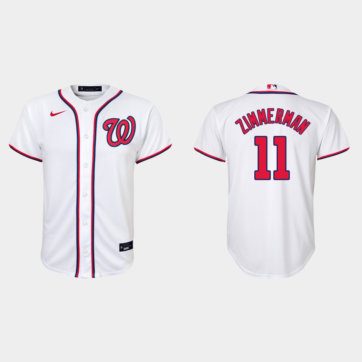 Youth Washington Nationals #11 Ryan Zimmerman White Home Jersey