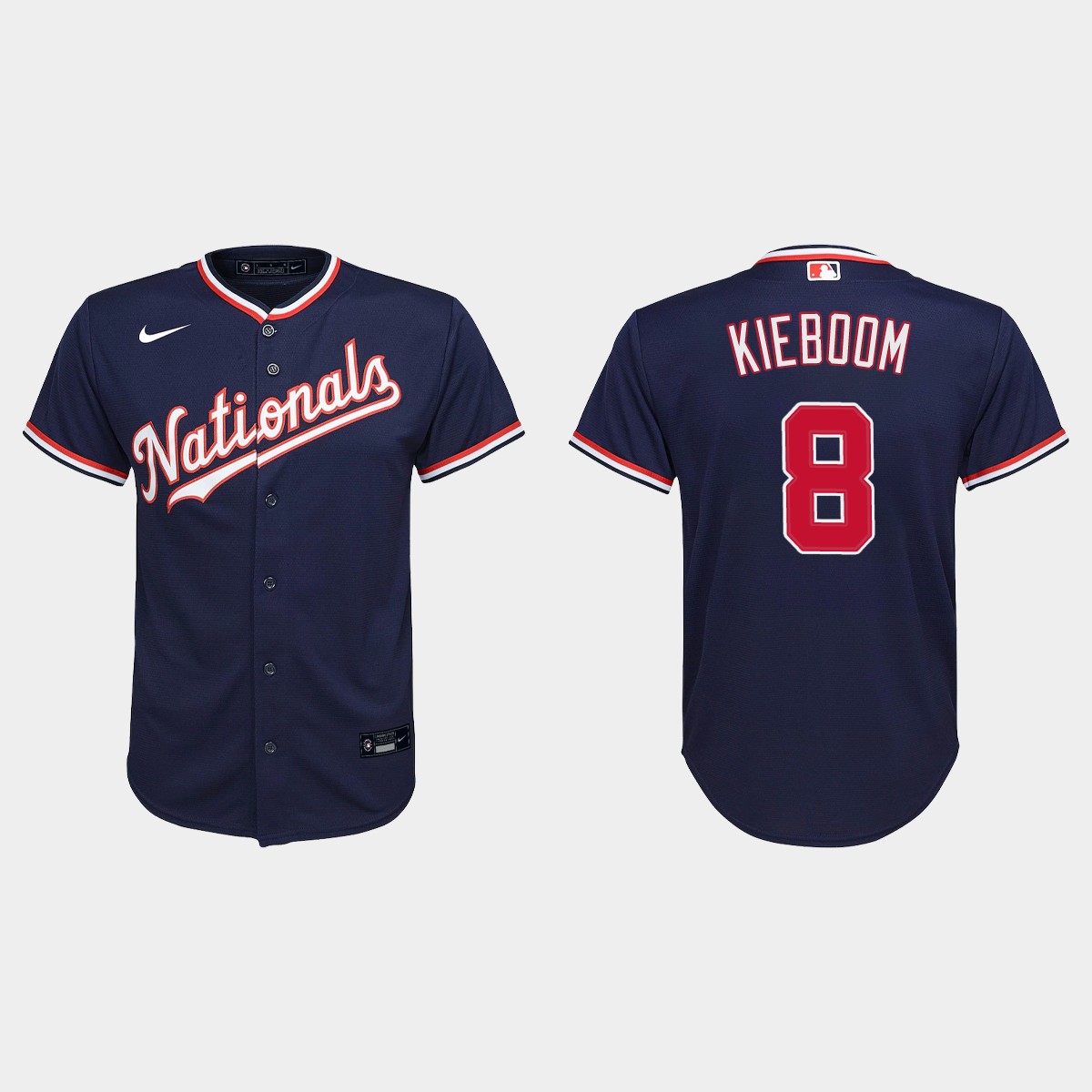 Youth Washington Nationals #8 Carter Kieboom Navy Alternate Jersey