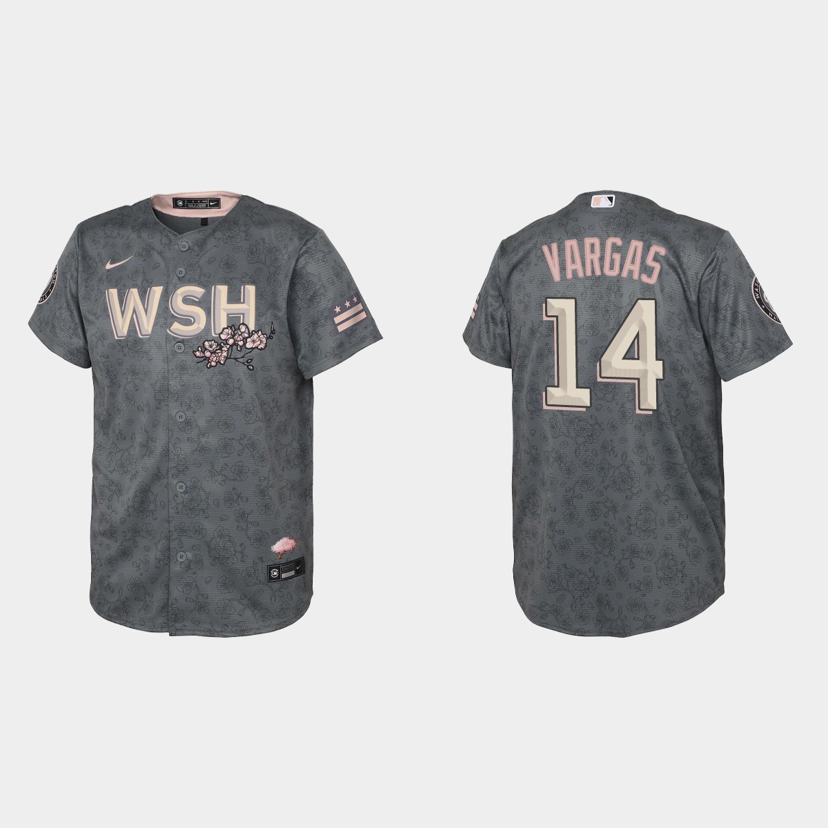 Youth Washington Nationals Ildemaro Vargas Gray 2022 City Connect Jersey