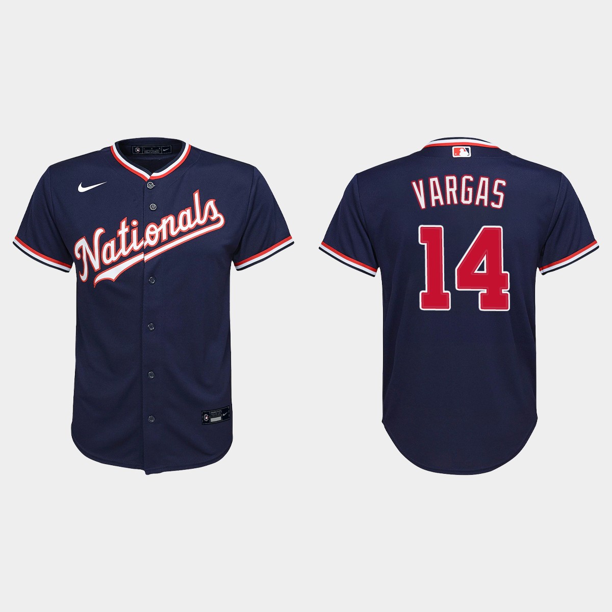 Youth Washington Nationals Ildemaro Vargas Navy Alternate Jersey