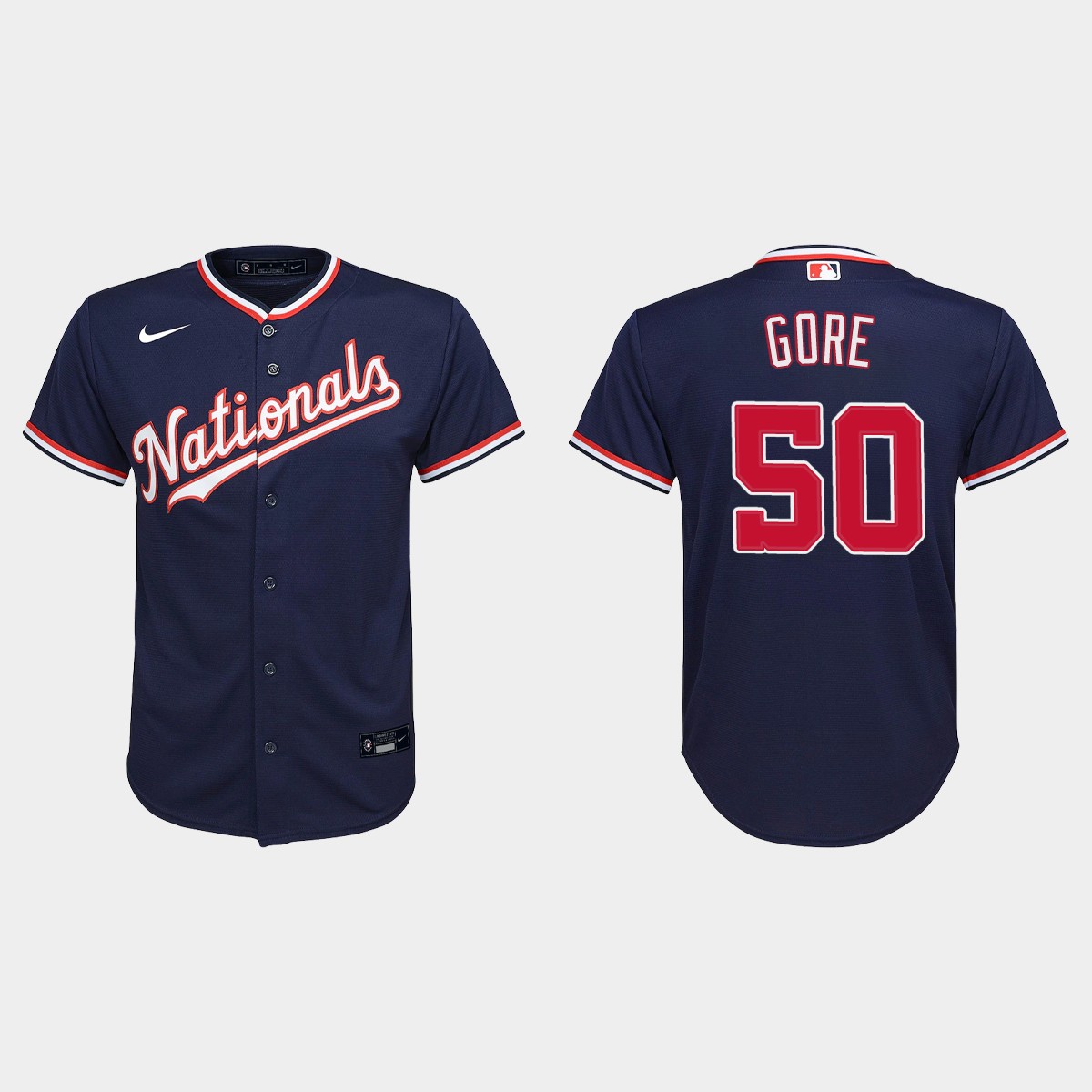 Youth Washington Nationals MacKenzie Gore Navy Alternate Jersey
