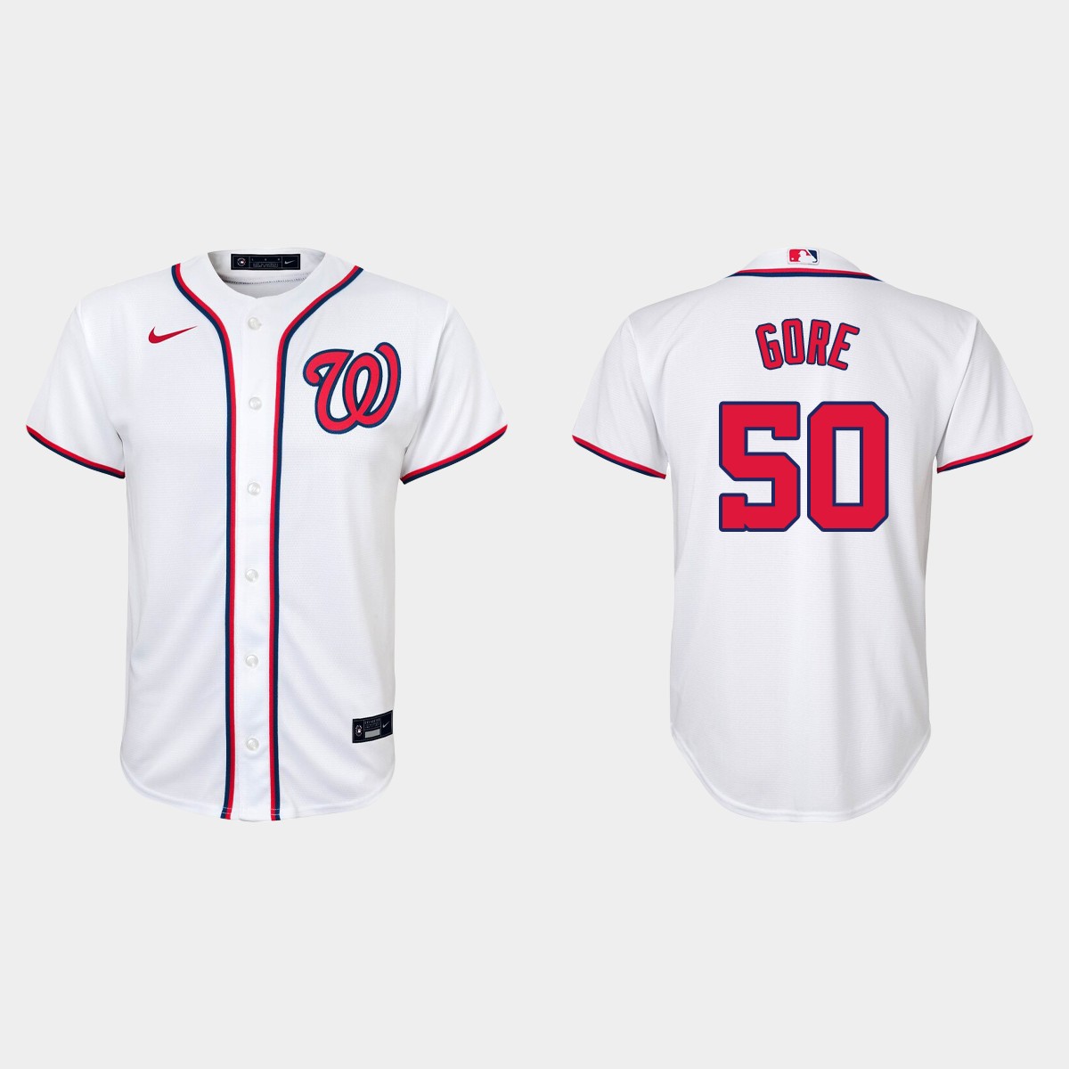 Youth Washington Nationals MacKenzie Gore White Home Jersey