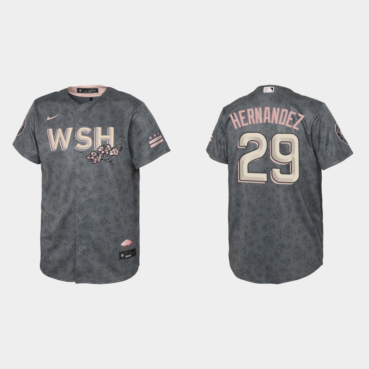 Youth Washington Nationals Yadiel Hernandez Gray 2022 City Connect Jersey