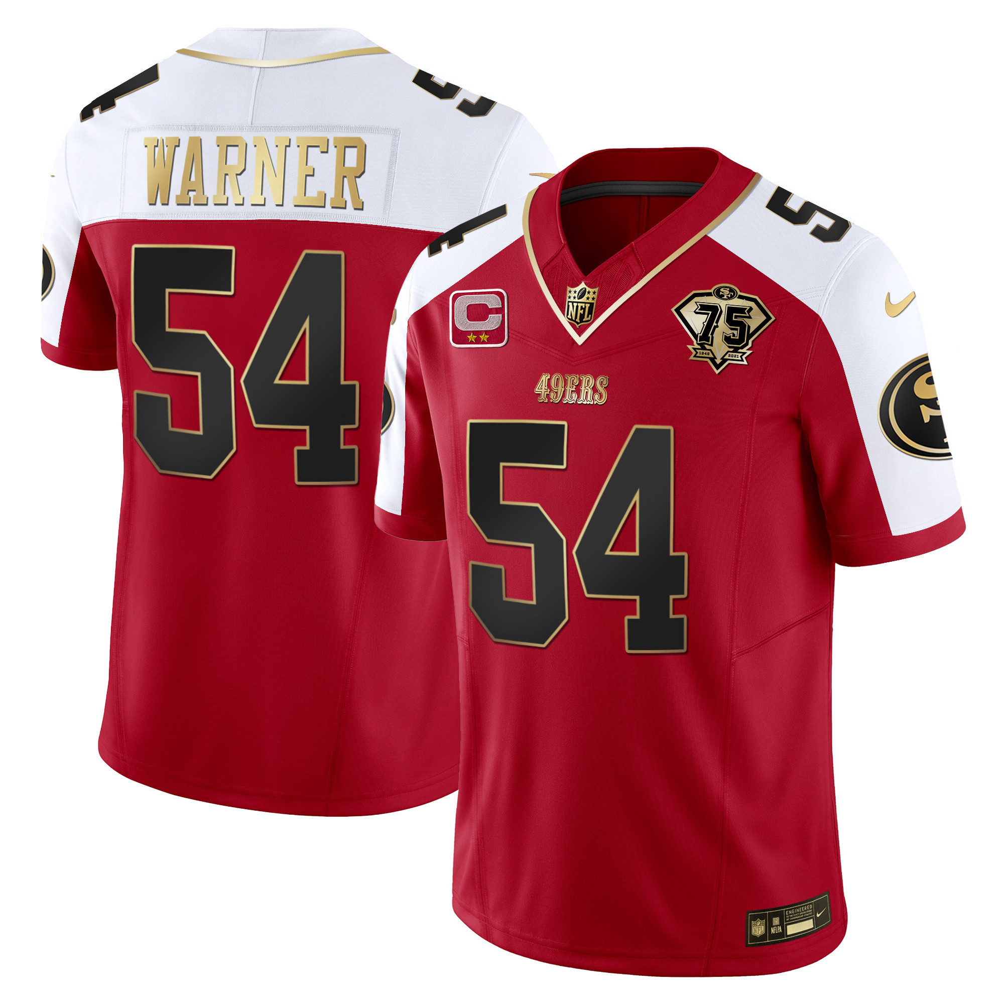 Youth's Fred Warner San Francisco 49ers 2023 Vapor Gold Limited Alternate Jersey - All Stitched