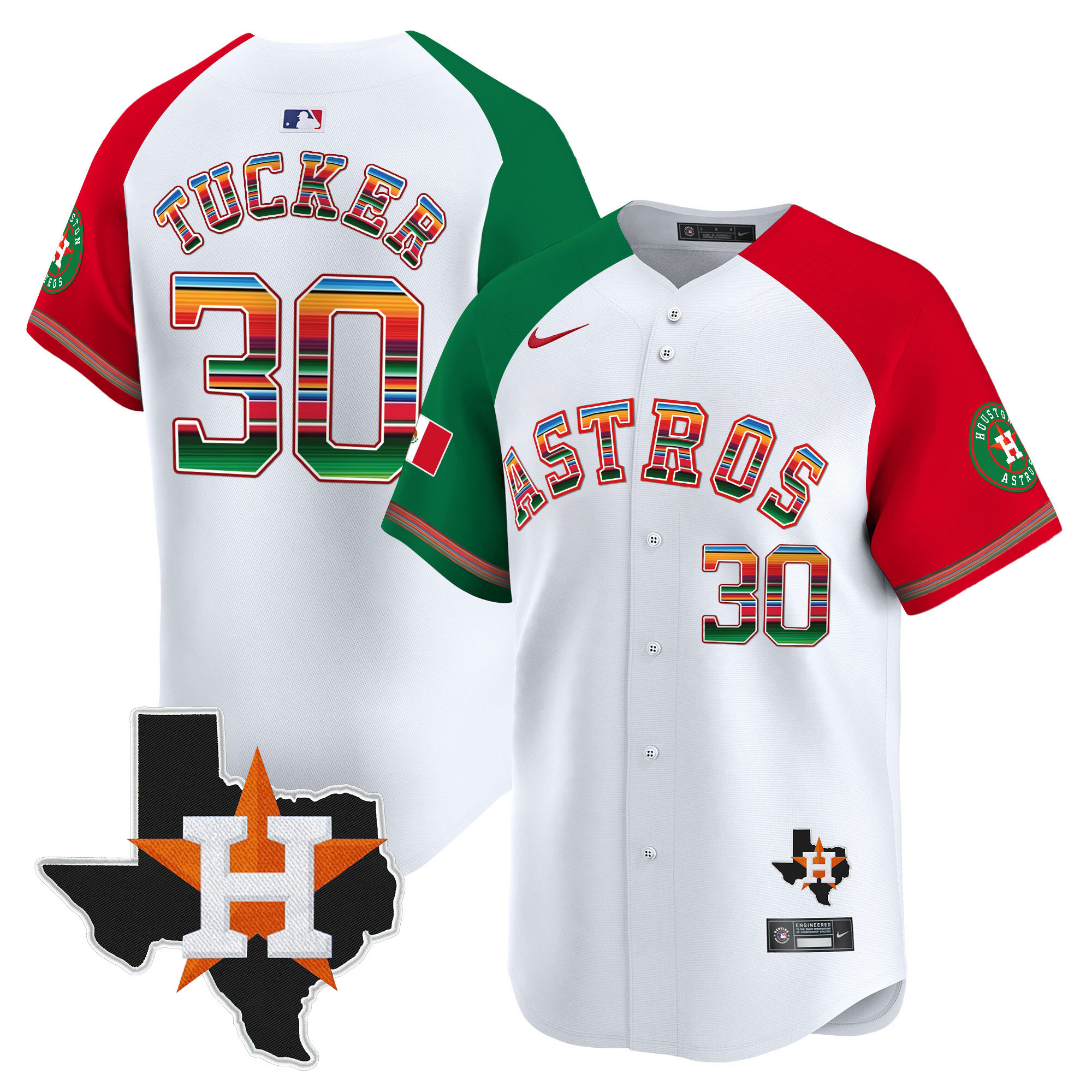Youth's Kyle Tucker Houston Astros Mexico Texas Patch Vapor Premier Limited Alternate Jersey - All Stitched