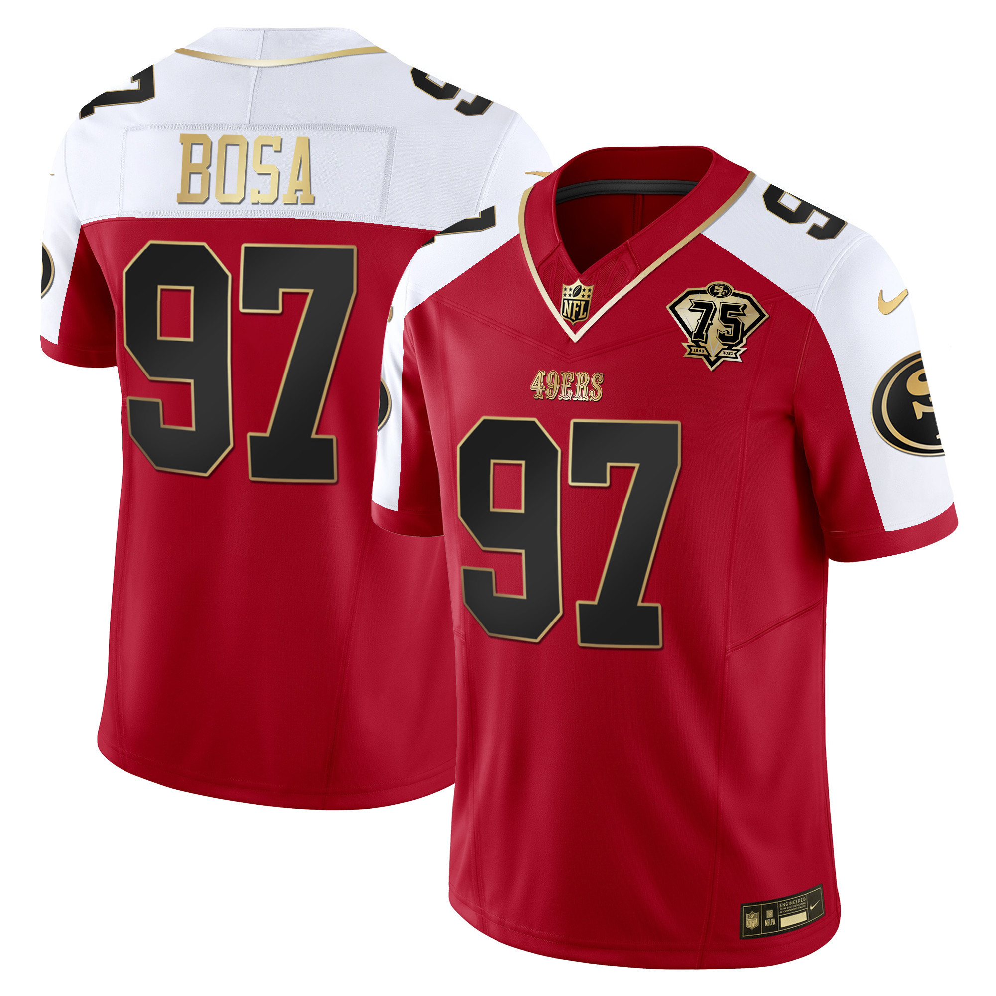 Youth's Nick Bosa San Francisco 49ers 2023 Vapor Gold Limited Alternate Jersey - All Stitched