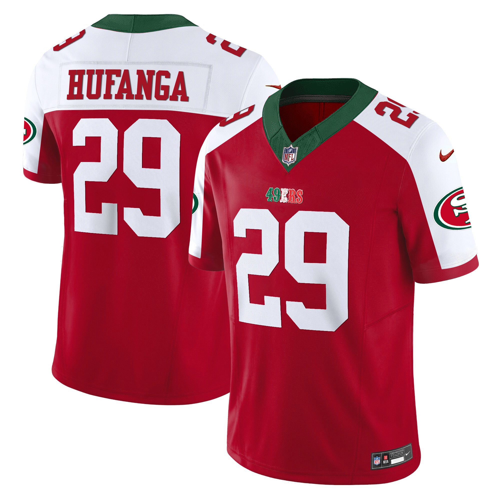Youth's Talanoa Hufanga San Francisco 49ers Mexico Vapor Red Alternate Jersey V2 - All Stitched