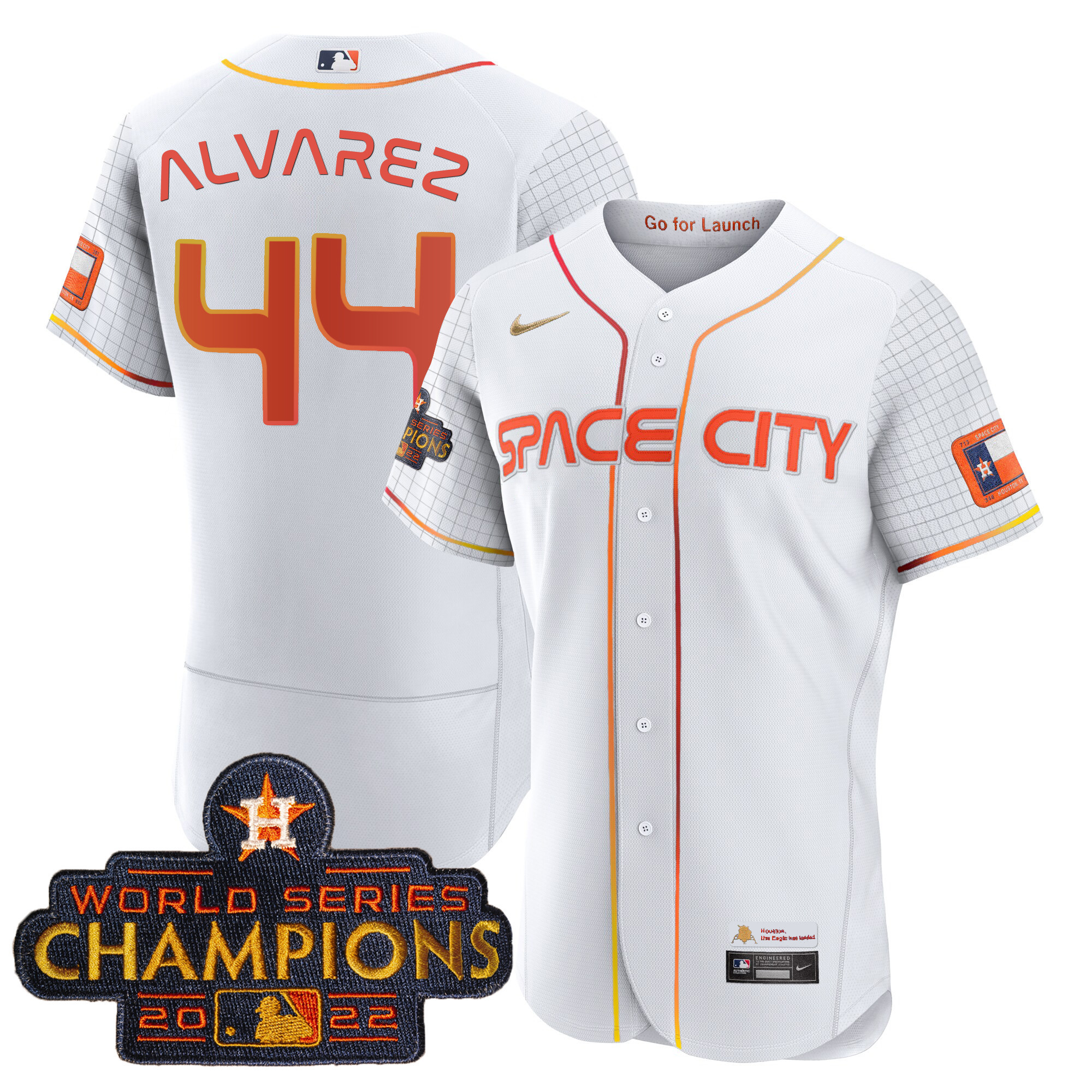 Youth's Yordan ¡lvarez Houston Astros 2023 Space City Champions Flex White Jersey ñ All Stitched