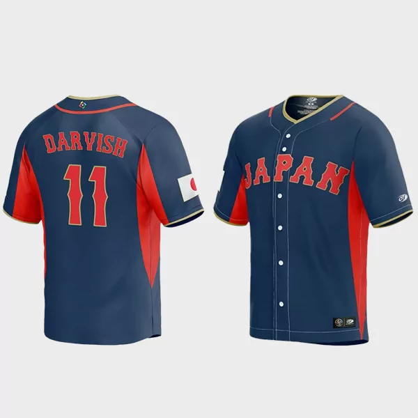 Yu Darvish 11 Japan Baseball 2023 World Baseball Classic Jersey – Navy Yu Darvish 11 Japan Baseball 2023 World Baseball Classic Jersey – Navy