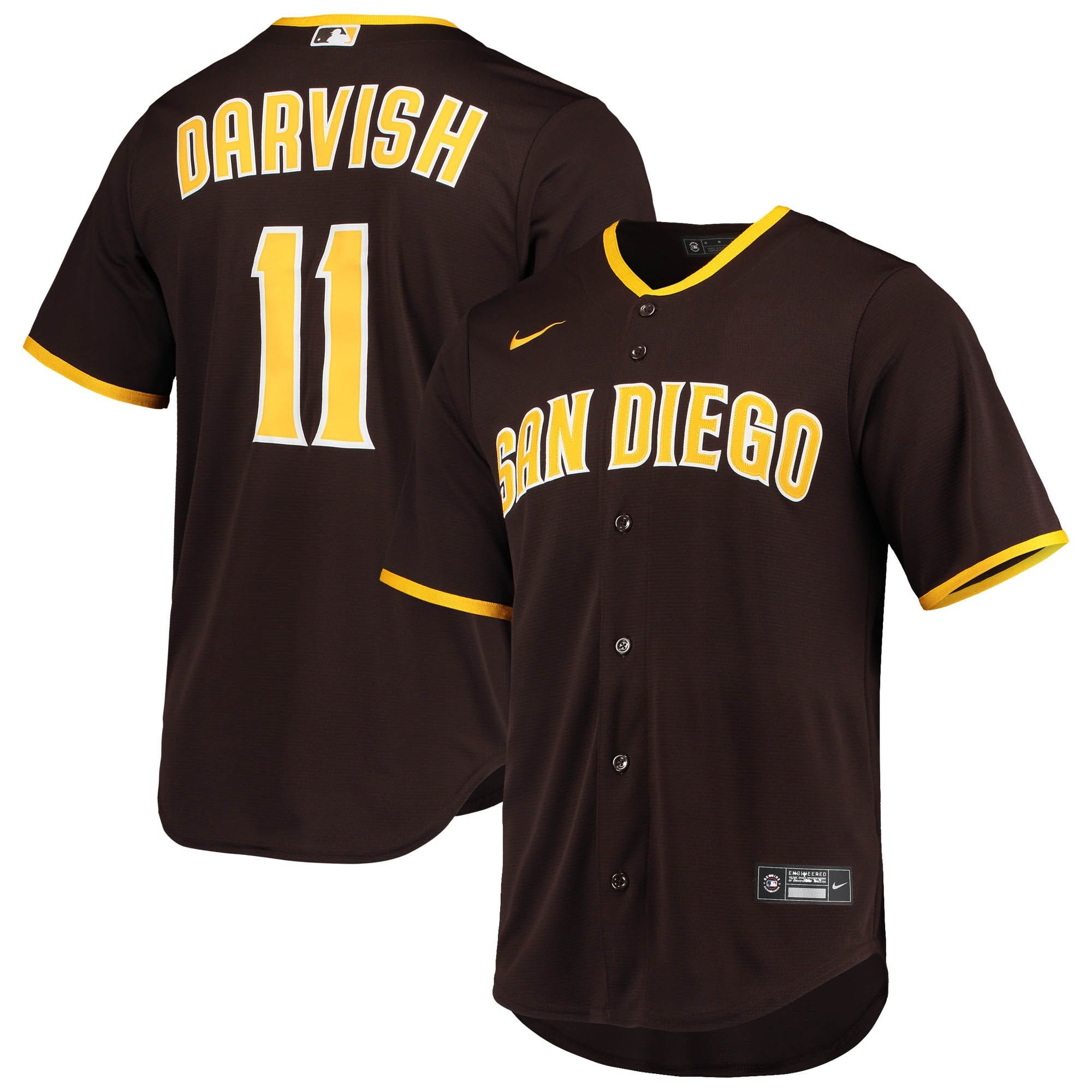 Yu Darvish San Diego Padres Nike Alternate Replica Player Stitched Jersey – Brown Yu Darvish San Diego Padres Nike Alternate Replica Player Stitched Jersey – Brown