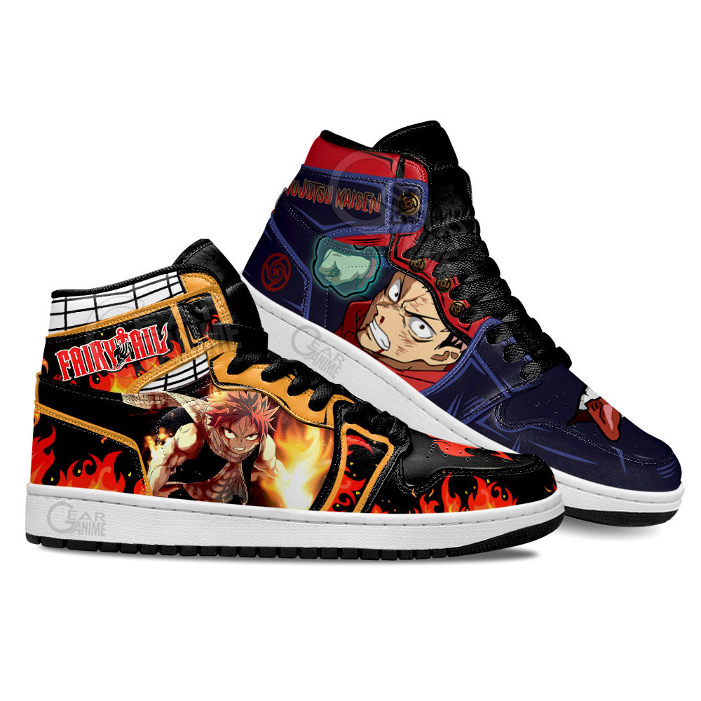 Yuji Itadori and Natsu Dragneel Anime Shoes, Air Jordan Hightop