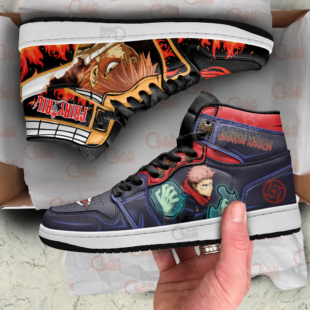 Yuji Itadori and Natsu Dragneel Anime Shoes, Air Jordan Hightop