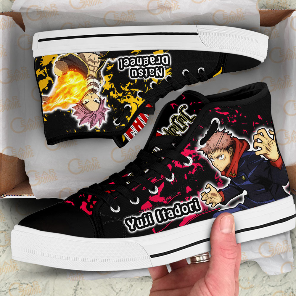 Yuji Itadori and Natsu Dragneel High Top Shoes Anime Sneakers