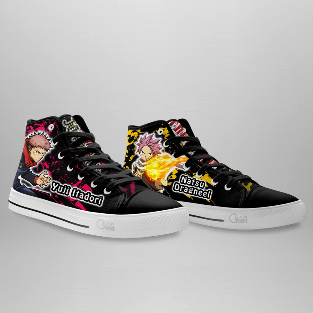 Yuji Itadori and Natsu Dragneel High Top Shoes Anime Sneakers