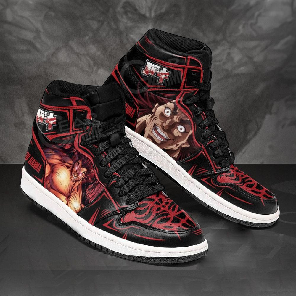 Yujiro Hanma Baki Anime 1 High Top Air Jordan Sneaker, Air Jordan Hightop