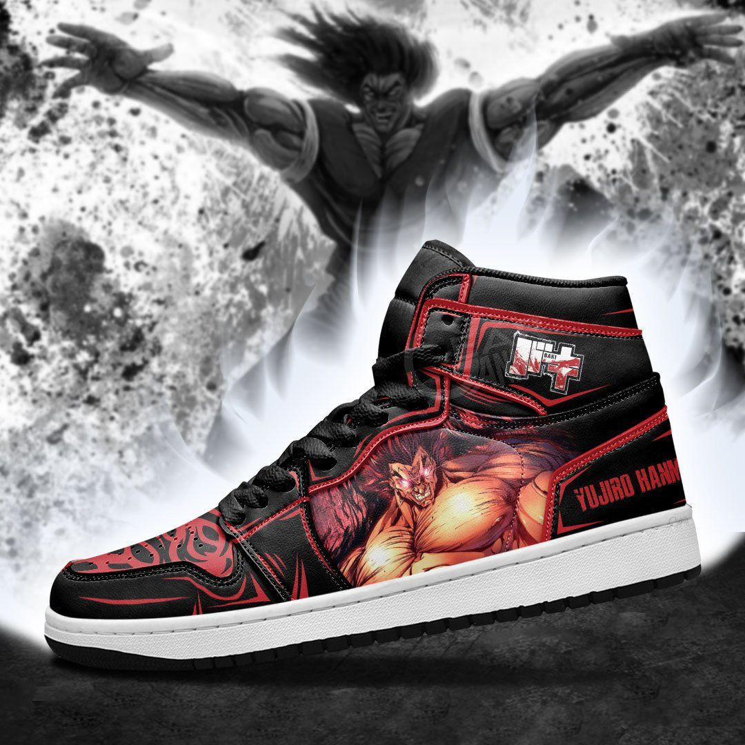 Yujiro Hanma Baki Anime 1 High Top Air Jordan Sneaker, Air Jordan Hightop