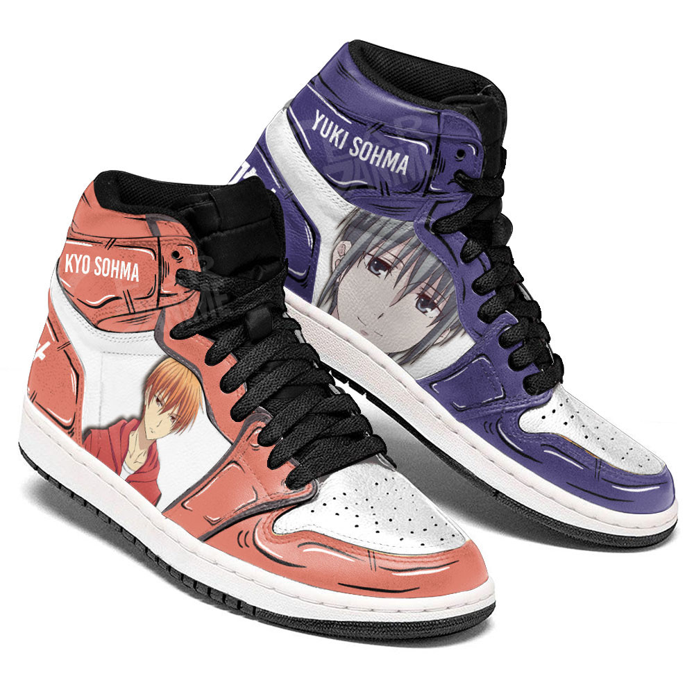 Yuki Sohma and Kyo Sohma JD1s Sneakers Fruits Basket Anime Shoes, Air Jordan Hightop