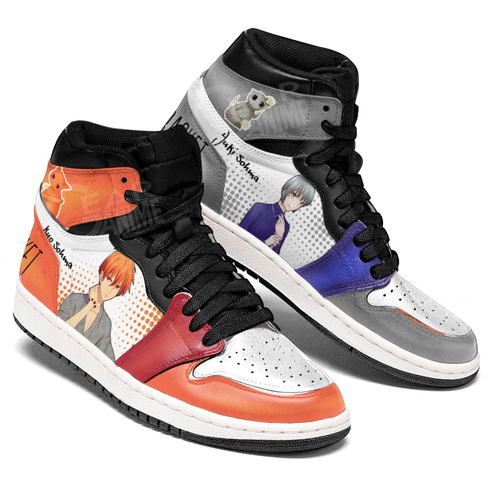 Yuki Souma and Kyou Souma JD1s Sneakers Fruits Basket Anime Shoes, Air Jordan Hightop